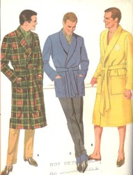 9482 68 MR. WRAP AROUND ROBE BELT, LOUNGE JACKET PATTERN 42,44